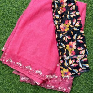 organza work saree